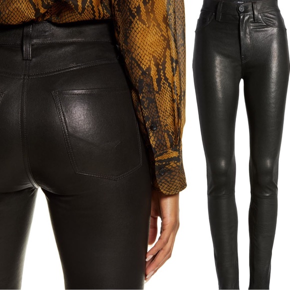 hudson barbara high waist skinny leather pants - Picture 3 of 4